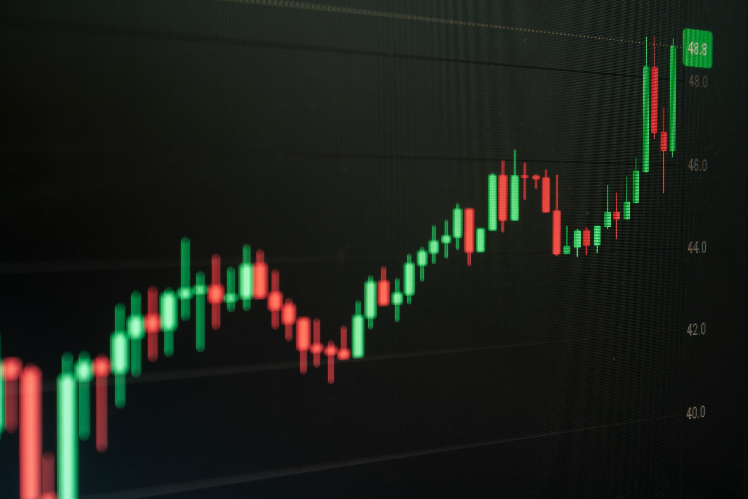 Course de la bourse montante